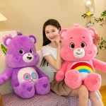 Carebears Kawaii Rainbow Bear plush toy, colorful soft stuffed doll for room decor and birthday gifts