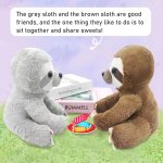 25cm Sloth Plush Toy – Brown & Grey, Soft Simulation Doll for Kids, Holiday/Birthday Gift