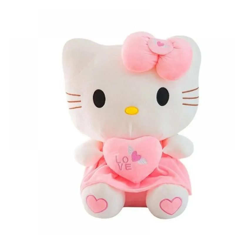 Hello Kitty Plus Doll – Heart Hugging Pink Plush, Cat Figure for Girls